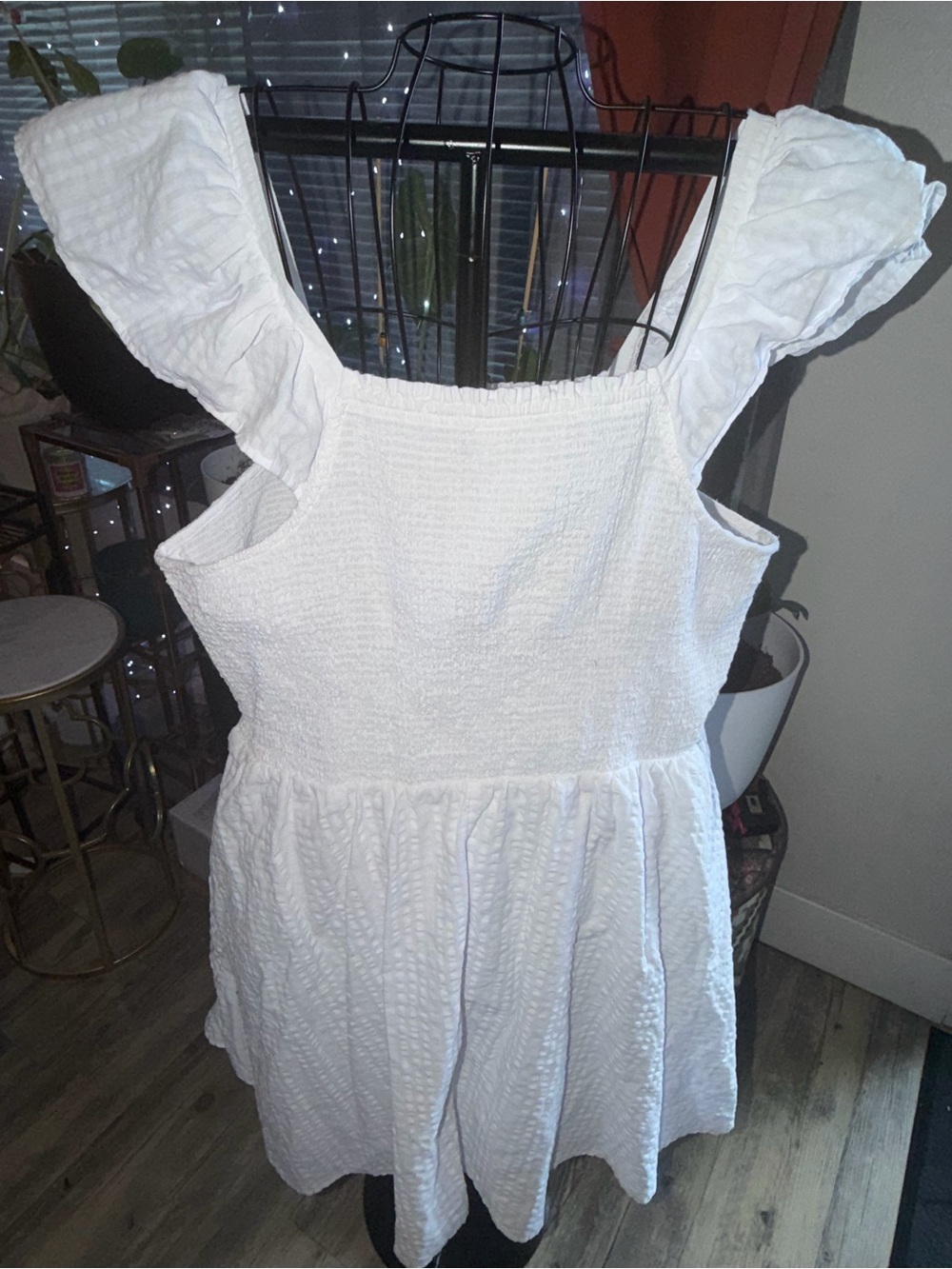 Old Navy White Smocked Ruffle Strap Dress
